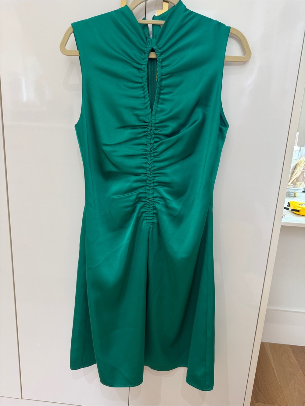 NWT Sandro Emerald Green Ruched Dress US8/40